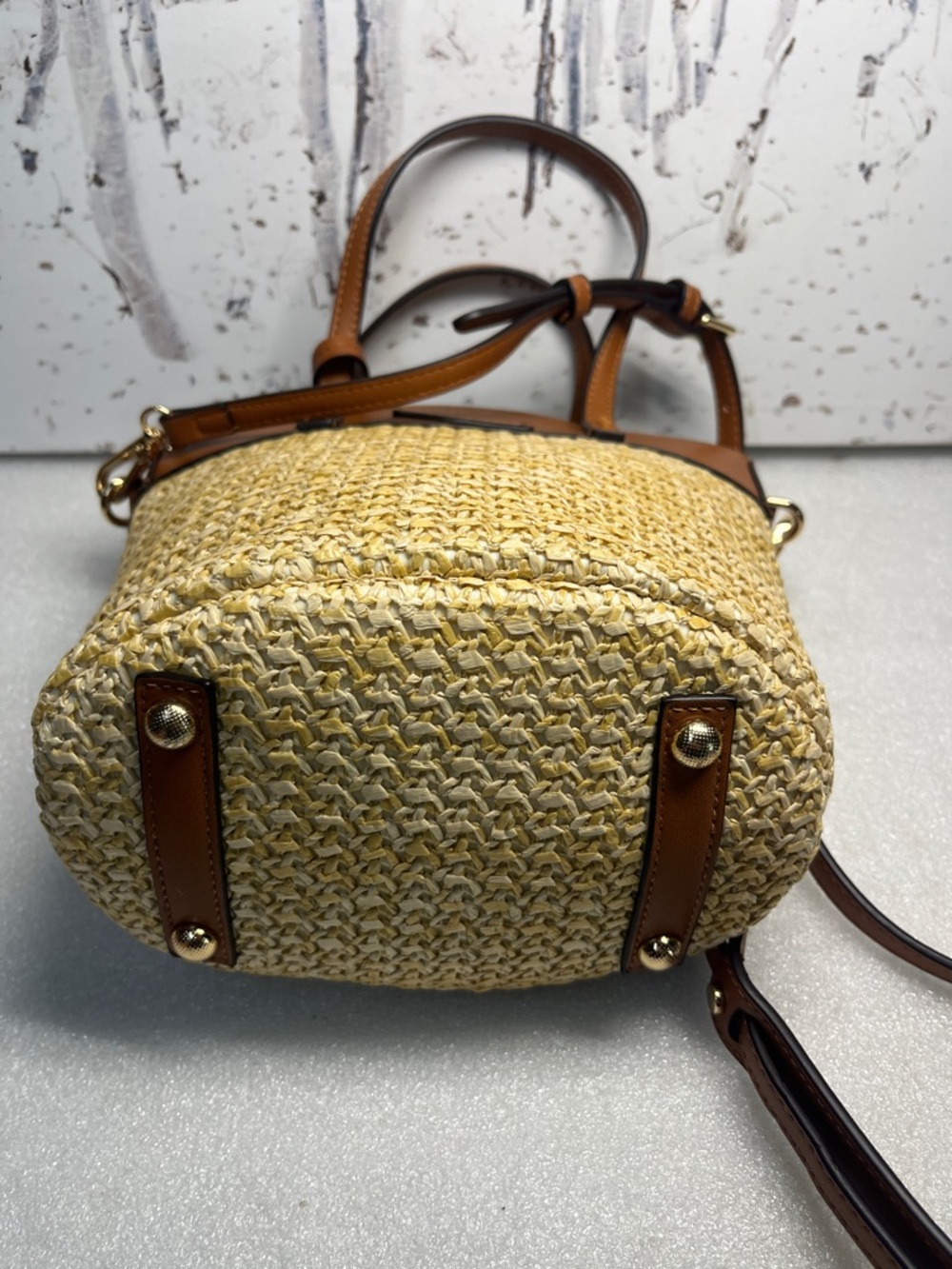 Straw Crossbody Bag Summer Beach Shoulder Top Handle Hobo Tote Woven Bucket Bag - Picture 5 of 12
